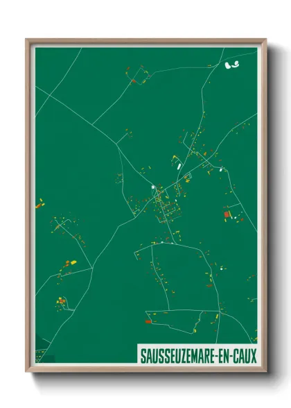 Une affiche de carte sur Sausseuzemare-en-Caux