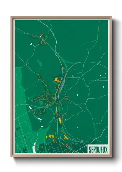 Une affiche de carte sur Serqueux