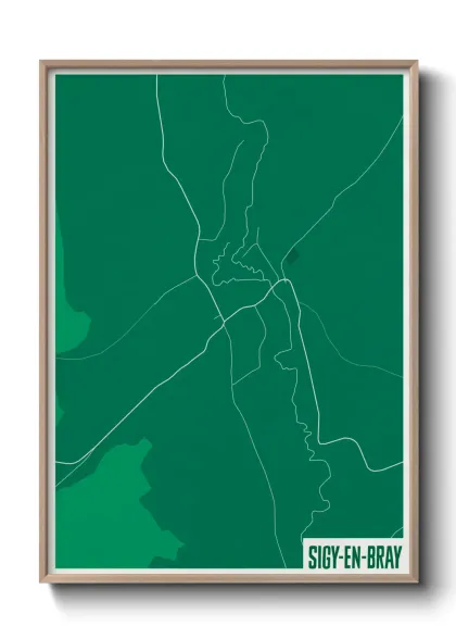 Une affiche de carte sur Sigy-en-Bray