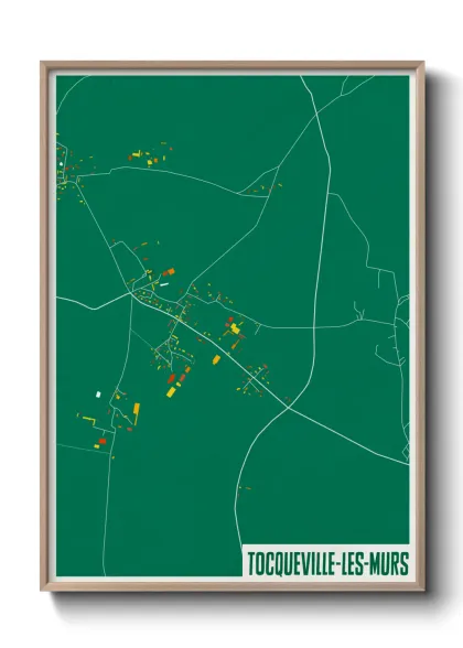 Une affiche de carte sur Tocqueville-les-Murs