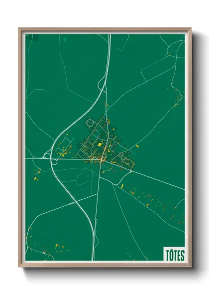 Une affiche de carte sur Tôtes