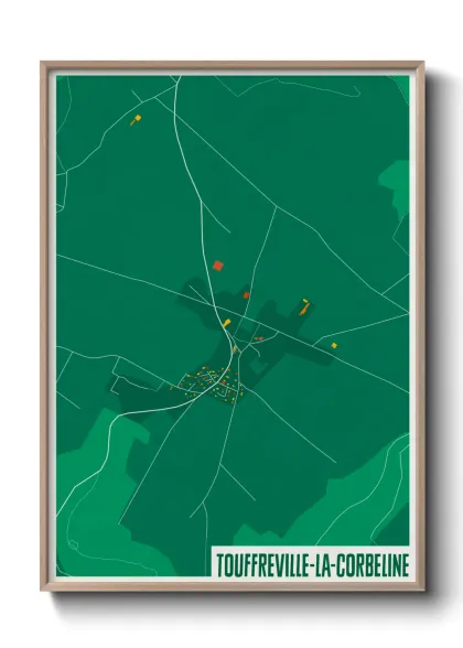 Une affiche de carte sur Touffreville-la-Corbeline