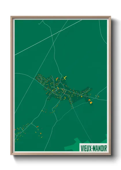 Une affiche de carte sur Vieux-Manoir