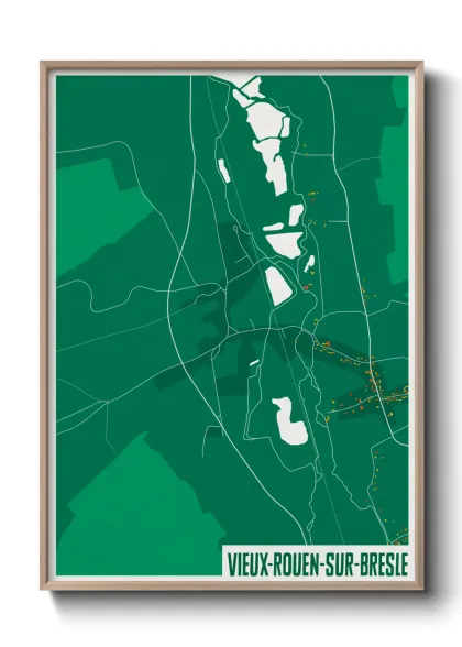 Une affiche de carte sur Vieux-Rouen-sur-Bresle