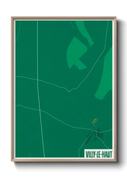 Une affiche de carte sur Villy-le-Haut