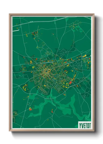 Une affiche de carte sur Yvetot