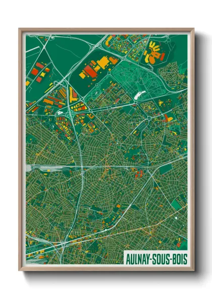 Une affiche de carte sur Aulnay-sous-Bois
