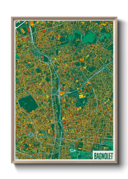 Une affiche de carte sur Bagnolet