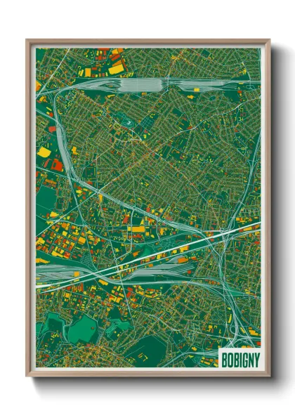 Une affiche de carte sur Bobigny