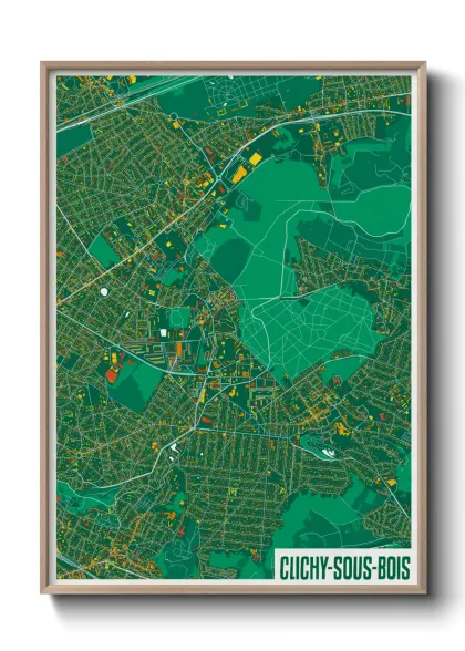 Une affiche de carte sur Clichy-sous-Bois