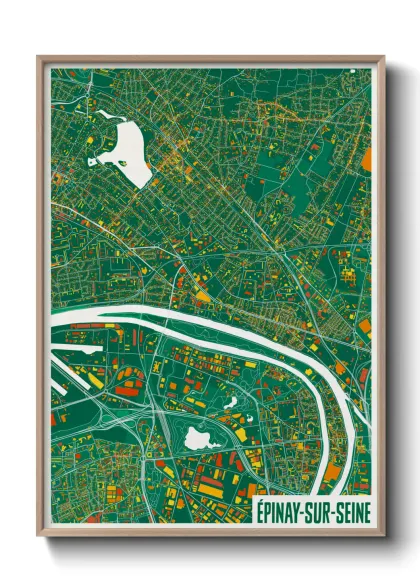 Une affiche de carte sur Épinay-sur-Seine
