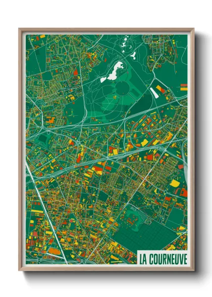 Une affiche de carte sur La Courneuve