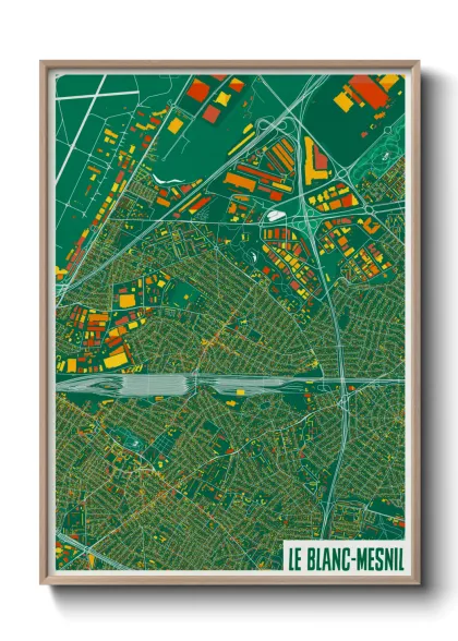Une affiche de carte sur Le Blanc-Mesnil