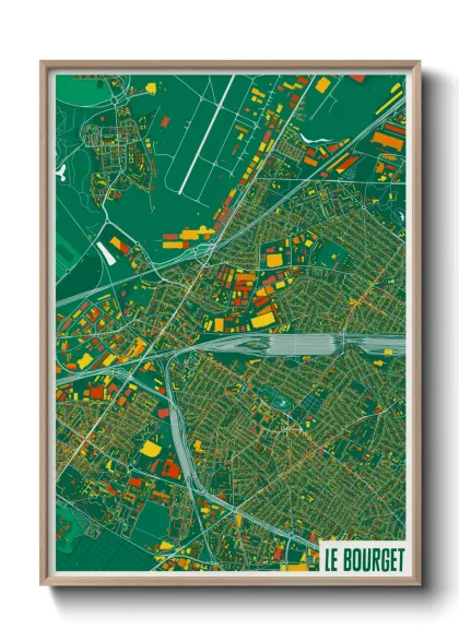 Une affiche de carte sur Le Bourget