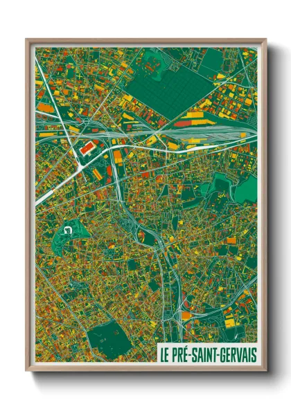 Une affiche de carte sur Le Pré-Saint-Gervais