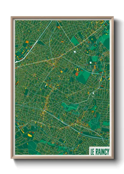 Une affiche de carte sur Le Raincy