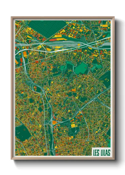 Une affiche de carte sur Les Lilas