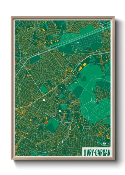 Une affiche de carte sur Livry-Gargan