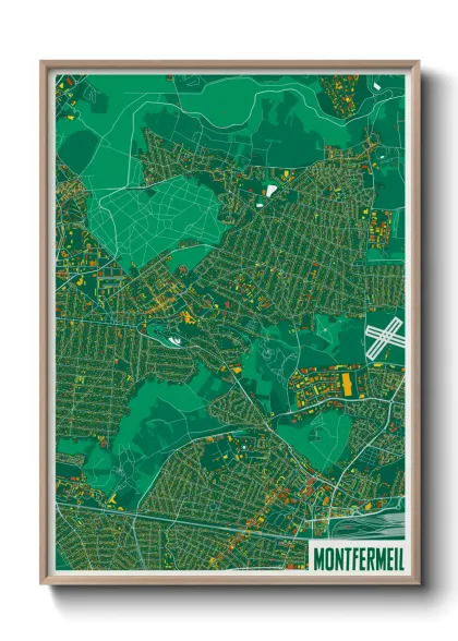 Une affiche de carte sur Montfermeil