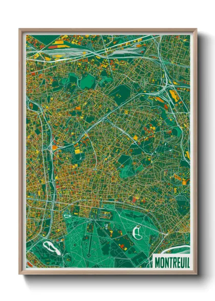 Une affiche de carte sur Montreuil