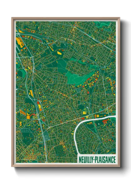 Une affiche de carte sur Neuilly-Plaisance