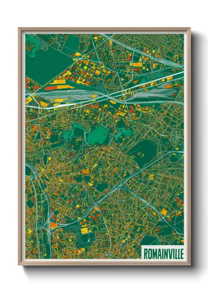 Une affiche de carte sur Romainville