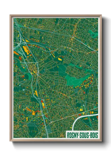 Une affiche de carte sur Rosny-sous-Bois