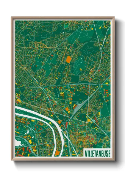 Une affiche de carte sur Villetaneuse