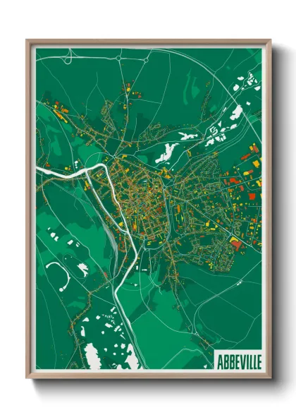 Une affiche de carte sur Abbeville