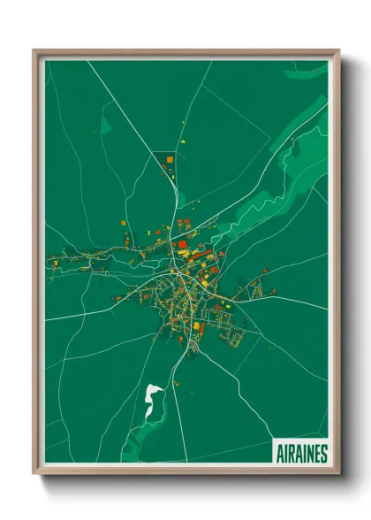 Une affiche de carte sur Airaines