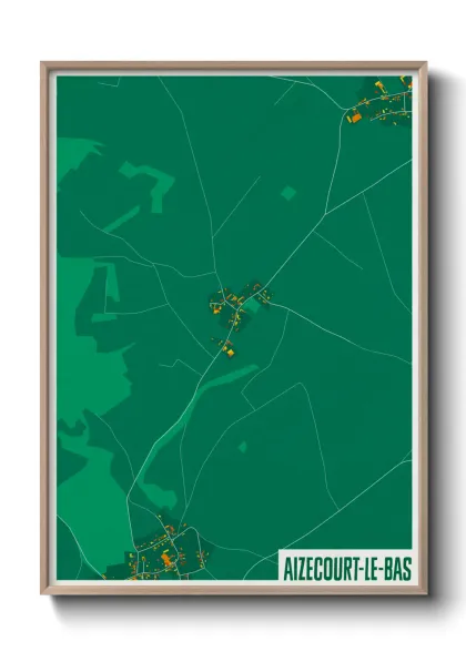 Une affiche de carte sur Aizecourt-le-Bas