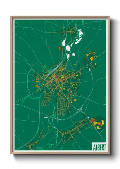 Une affiche de carte sur Albert