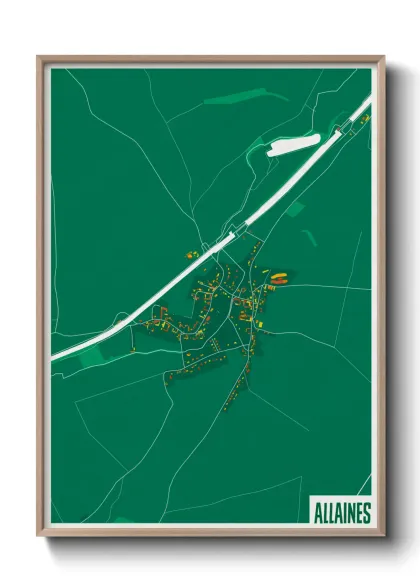 Une affiche de carte sur Allaines