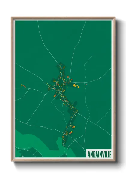 Une affiche de carte sur Andainville