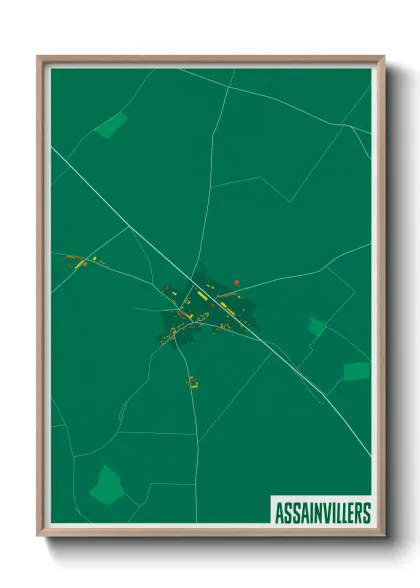 Une affiche de carte sur Assainvillers