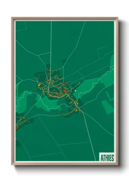 Une affiche de carte sur Athies