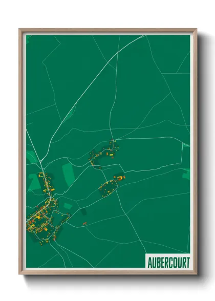 Une affiche de carte sur Aubercourt