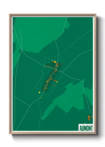 Une affiche de carte sur Aumont