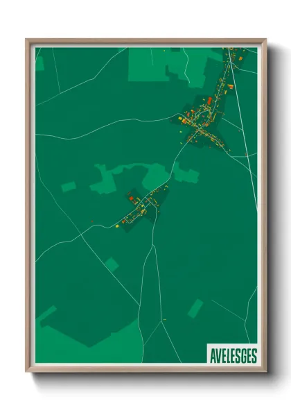 Une affiche de carte sur Avelesges