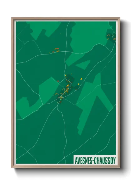 Une affiche de carte sur Avesnes-Chaussoy