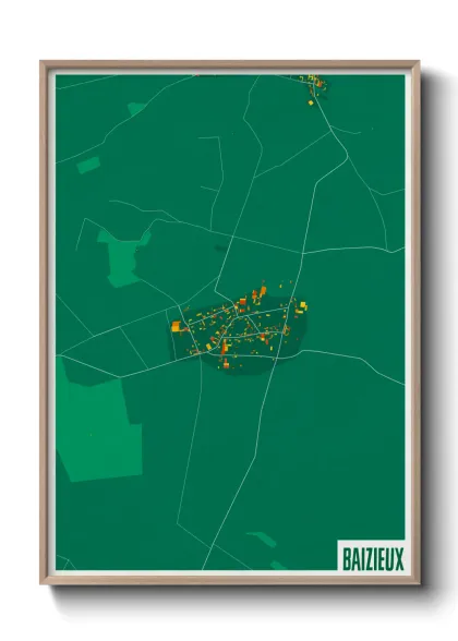 Une affiche de carte sur Baizieux