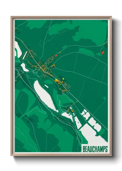 Une affiche de carte sur Beauchamps