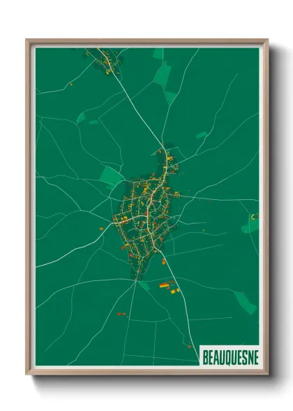 Une affiche de carte sur Beauquesne