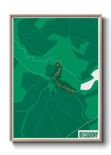 Une affiche de carte sur Becquigny