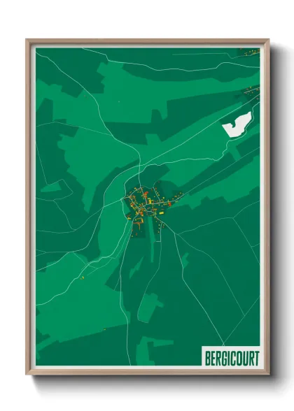 Une affiche de carte sur Bergicourt