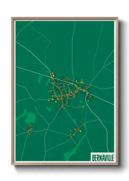 Une affiche de carte sur Bernaville