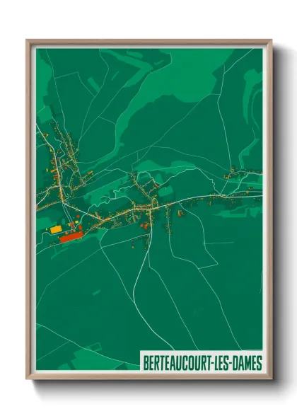 Une affiche de carte sur Berteaucourt-les-Dames