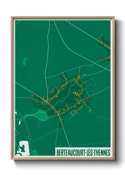 Une affiche de carte sur Berteaucourt-lès-Thennes
