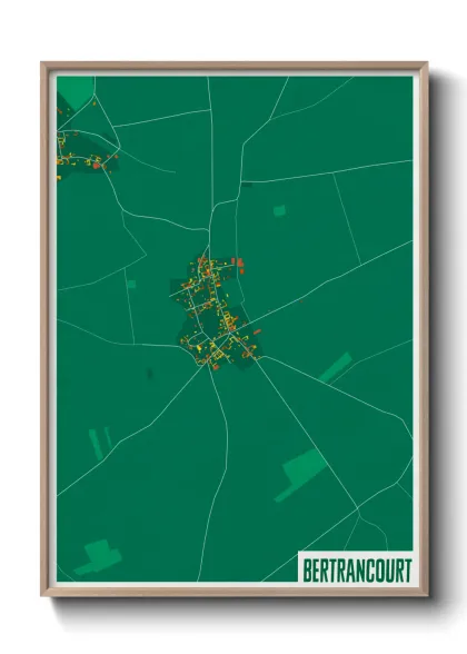 Une affiche de carte sur Bertrancourt