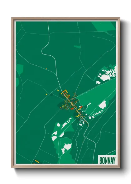 Une affiche de carte sur Bonnay